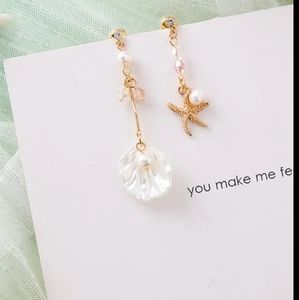 Elegant Shell Starfish Drop Earrings